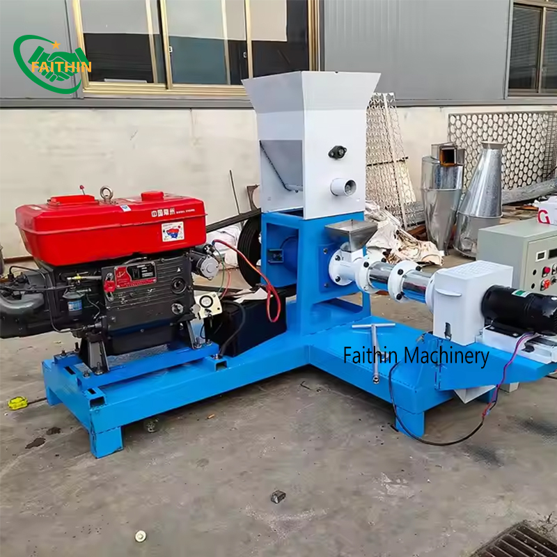 Diesel Engine Floating Fish Feed Extruder Machine Pet Dog Cat Feed Pellet Machine
