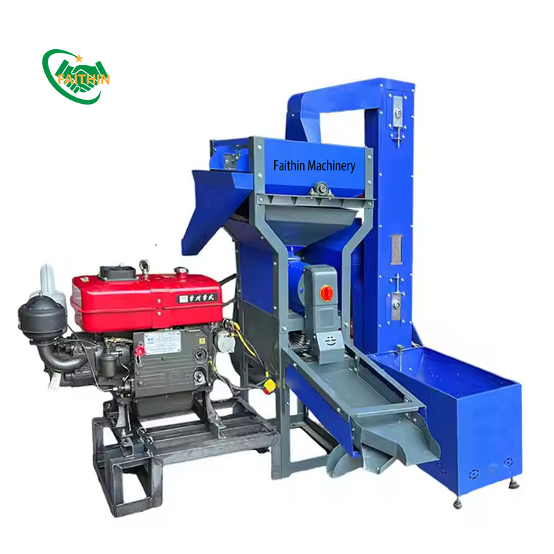 Diesel Engine Commercial Rice Mill Paddy Millet Husker Rice Mill Polisher With Rice Cleaner Rice Mill Machine