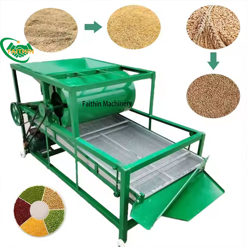Hot Sale Automatic Farming Processing Grain Sorting Seed Cleaner Vibration Screening Machine Grains Sieving Machine Electric Screen Machine