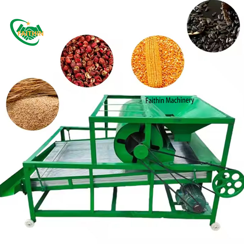 Cereal Sesame Wheat Soybean Grain Vibrating Selecting Machine Maize Cleaner Grain Separator Electric Screen Machine