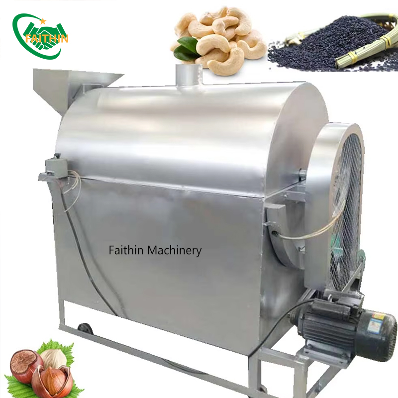 Automatic Commercial 50kg Grain&Nuts Roasting Machine Cocoa Bean Drying Machine Stainless Steel Roasters