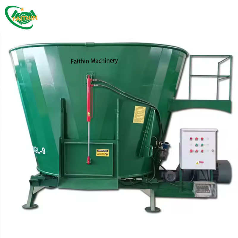 TMR 9 Cubic Vertical Feed Mixer For Cattle And Sheep Grass Feed Processing Machine Feed Mixer